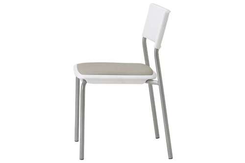 会議椅子 ホワイトシェル 肘なし 固定脚 MC-141W スタッキング椅子